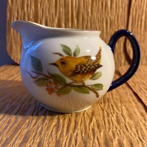 Beautiful Creamer with Bird and Gold trim